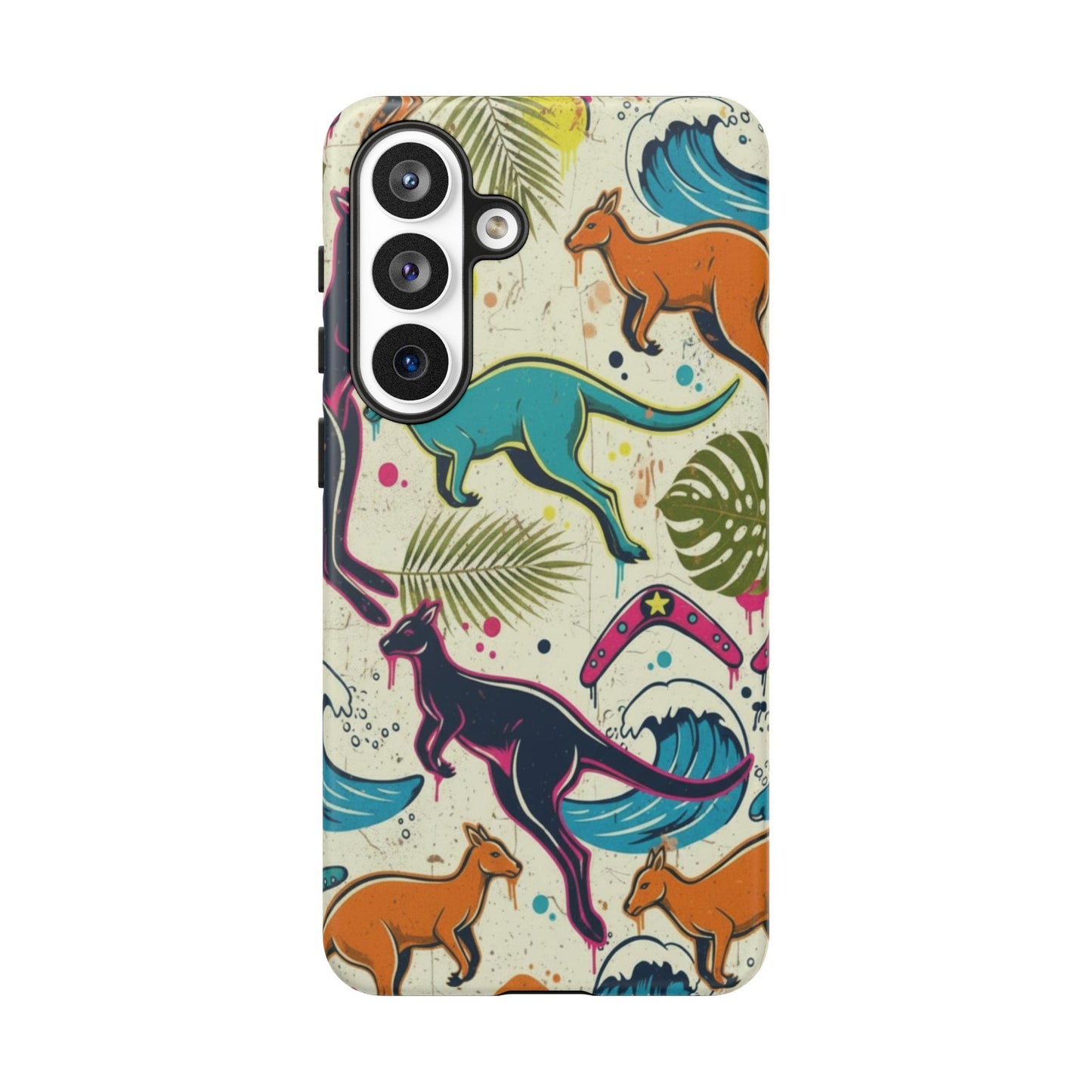 Tough Cases — Colorful Surfing Kangaroo Phone Case