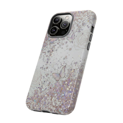 Butterfly Glitter Tough Phone Case — Floral Sparkle Protective Case