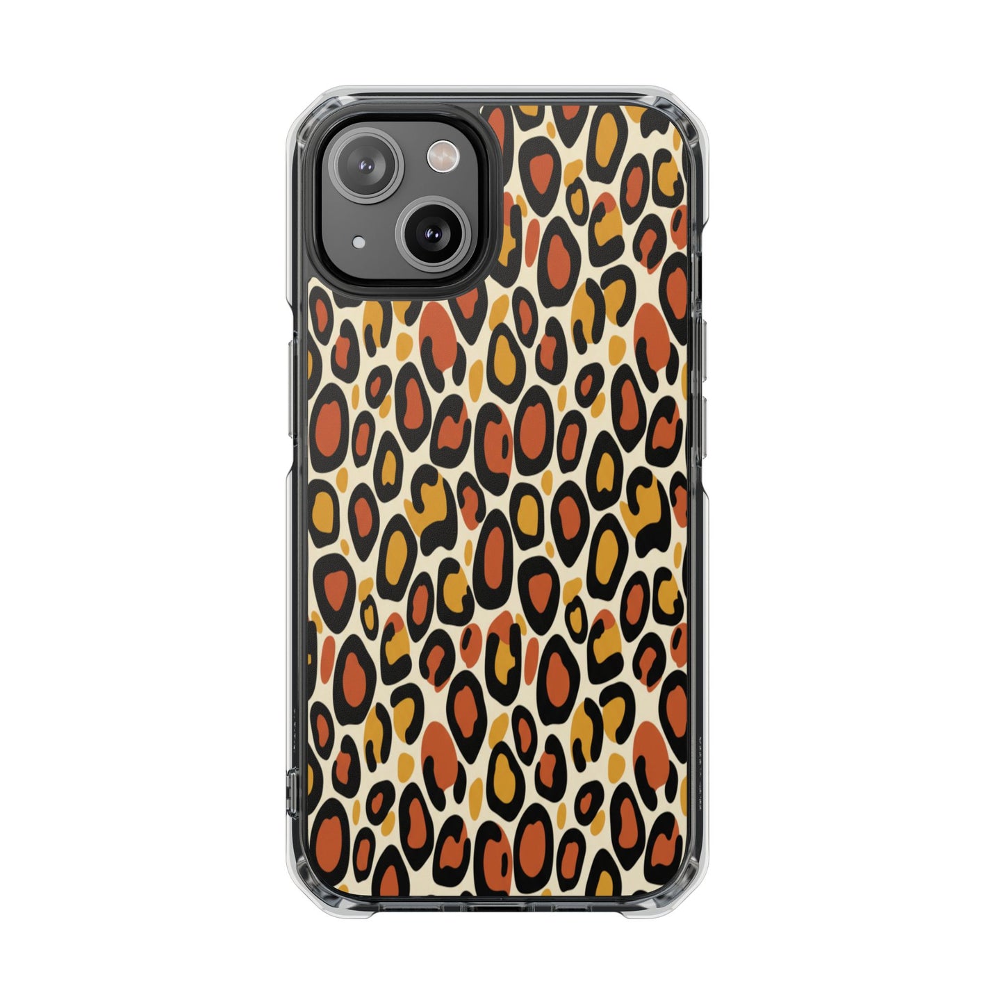 Leopard Print Magnetic Clear Impact Phone Case