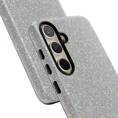 Glitter Silver Tough Phone Case — Sparkling Protective Phone Case