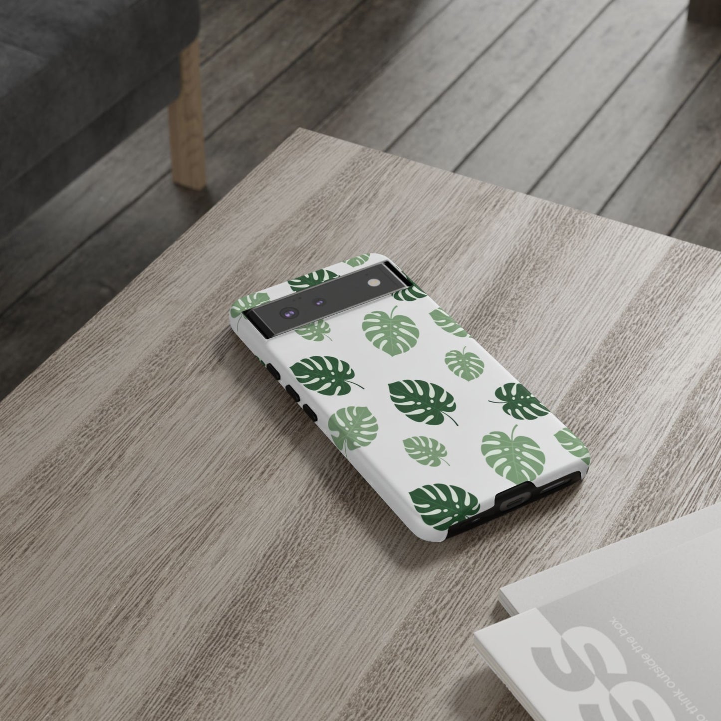 Monstera Leaf Phone Case — Tropical Green Pattern Tough Case