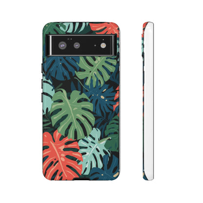 Tropical Monstera Phone Case — Colorful Leaf Protective Tough Case