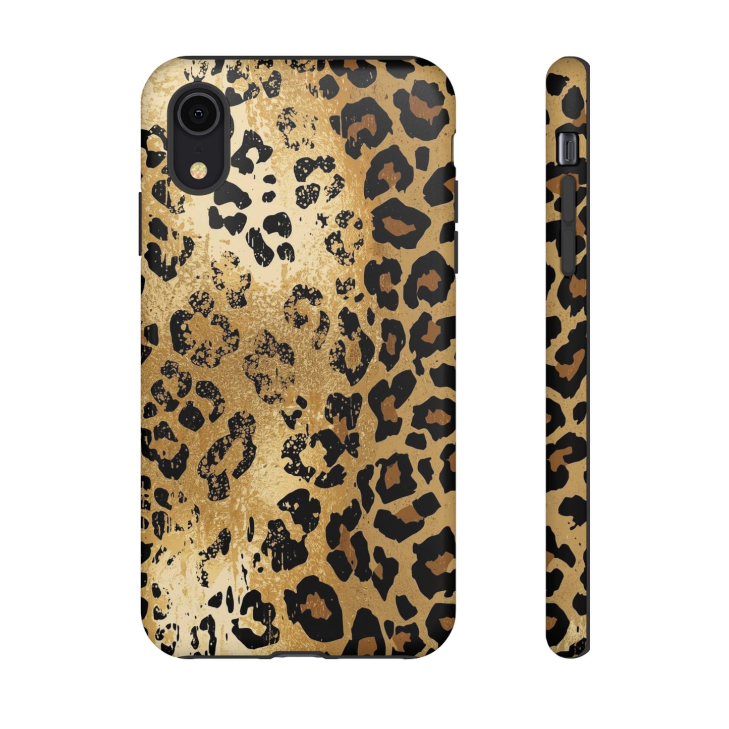 Leopard Print Tough Phone Case — Durable Protective iPhone Cover