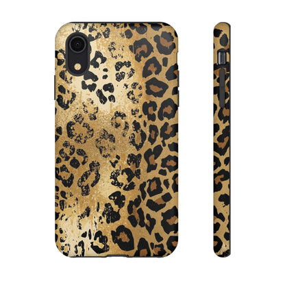 Leopard Print Tough Phone Case — Durable Protective iPhone Cover