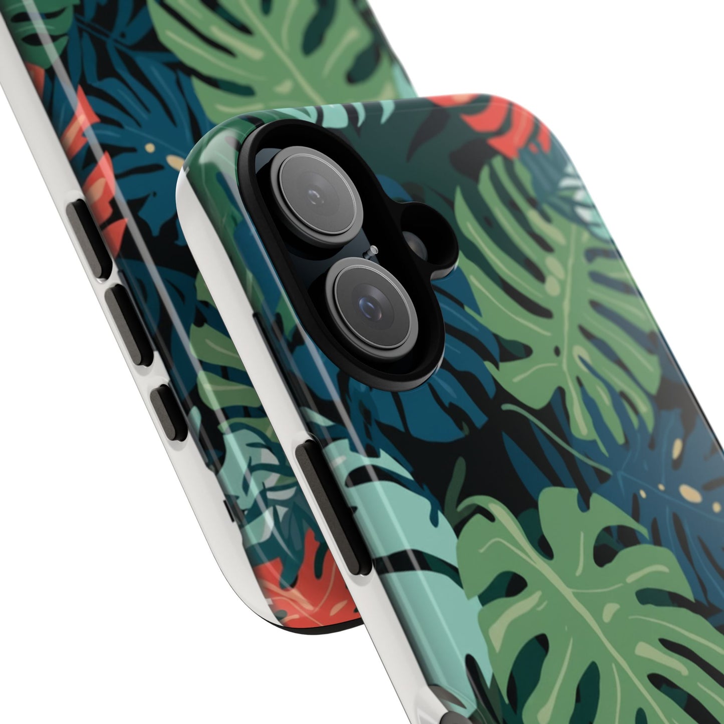 Tropical Monstera Phone Case — Colorful Leaf Protective Tough Case