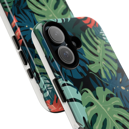 Tropical Monstera Phone Case — Colorful Leaf Protective Tough Case