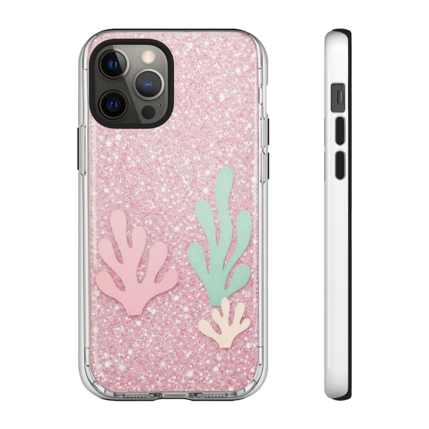 Pink Glitter Seaweed Tough Case - Sparkle Protective Phone Cover