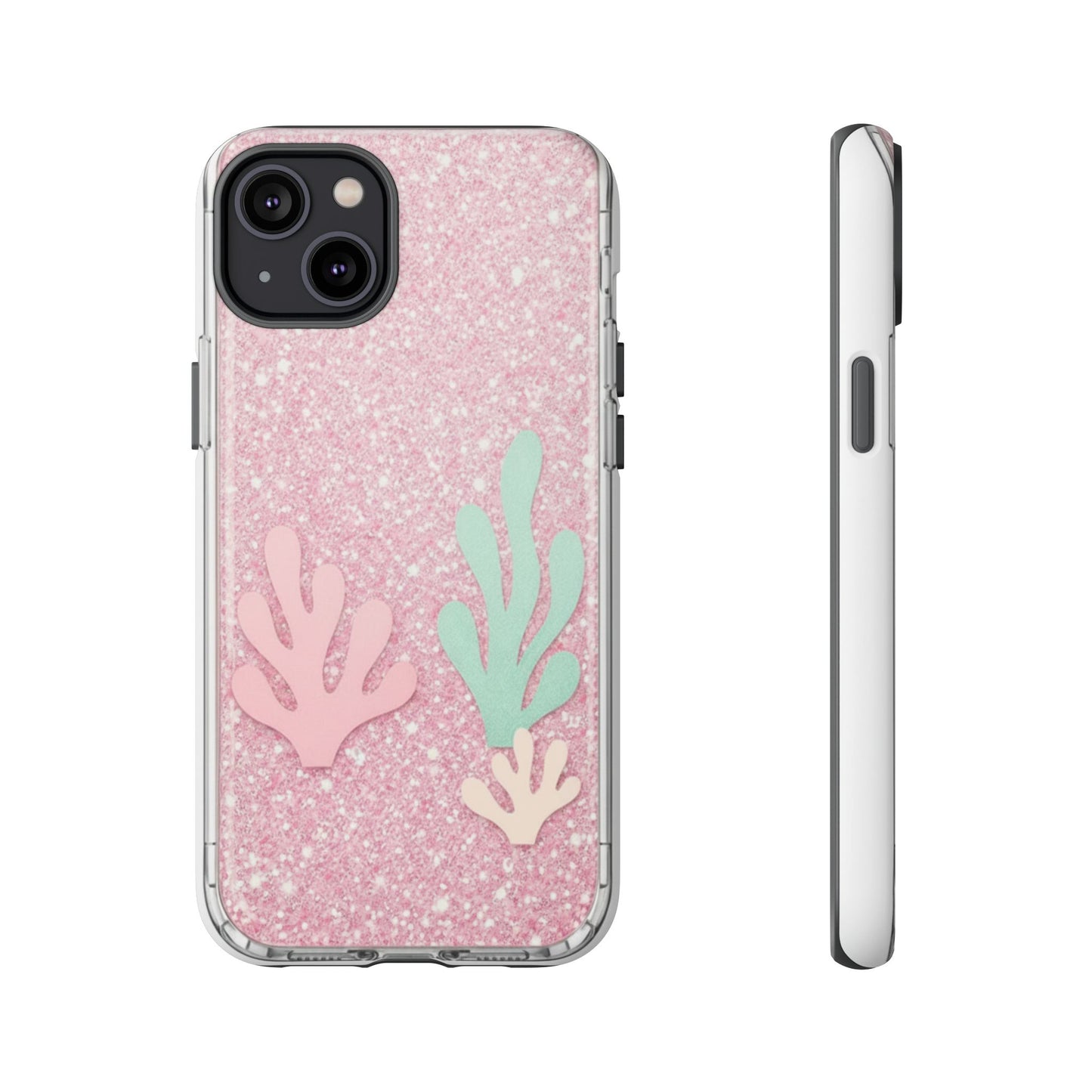Pink Glitter Seaweed Tough Case - Sparkle Protective Phone Cover