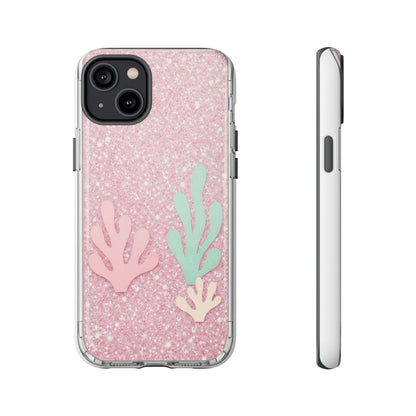 Pink Glitter Seaweed Tough Case - Sparkle Protective Phone Cover