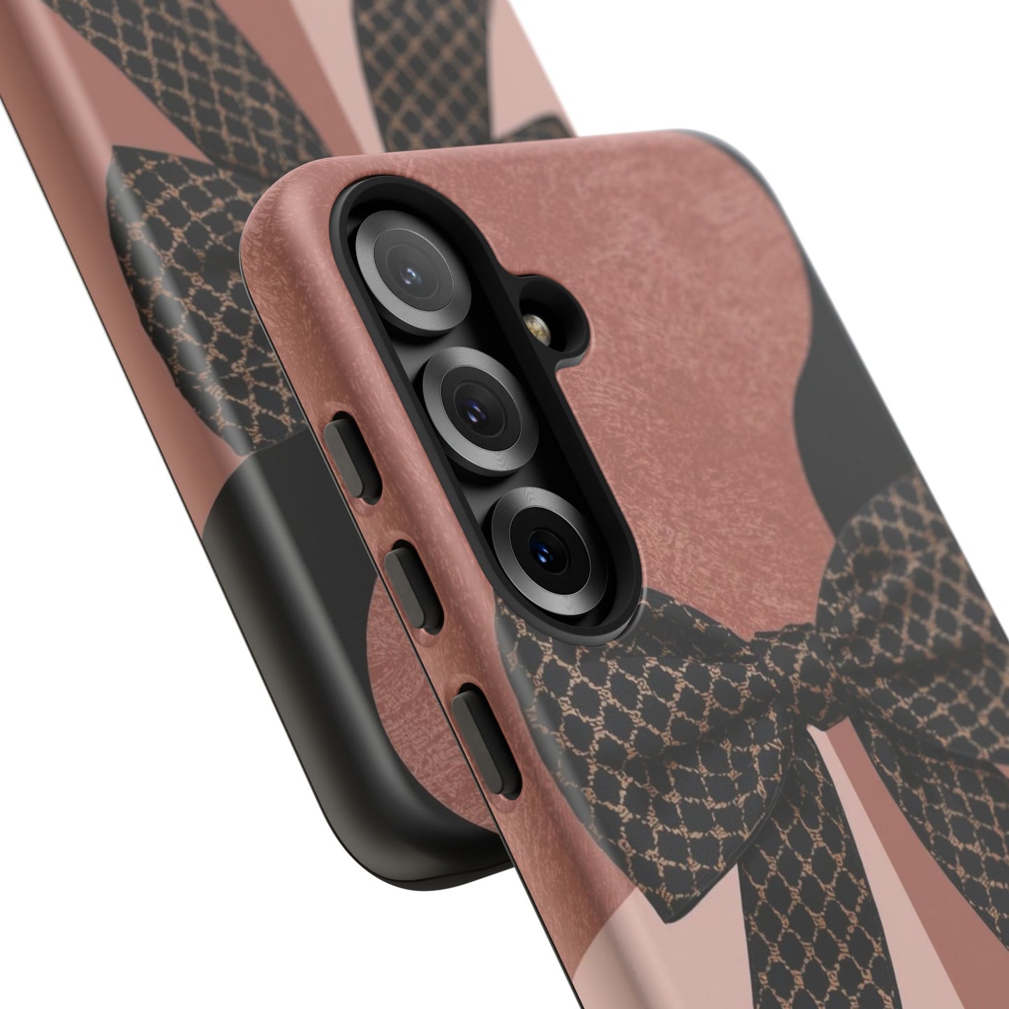 Bow Stripe Tough Phone Case – Pink Mauve Protective Cover