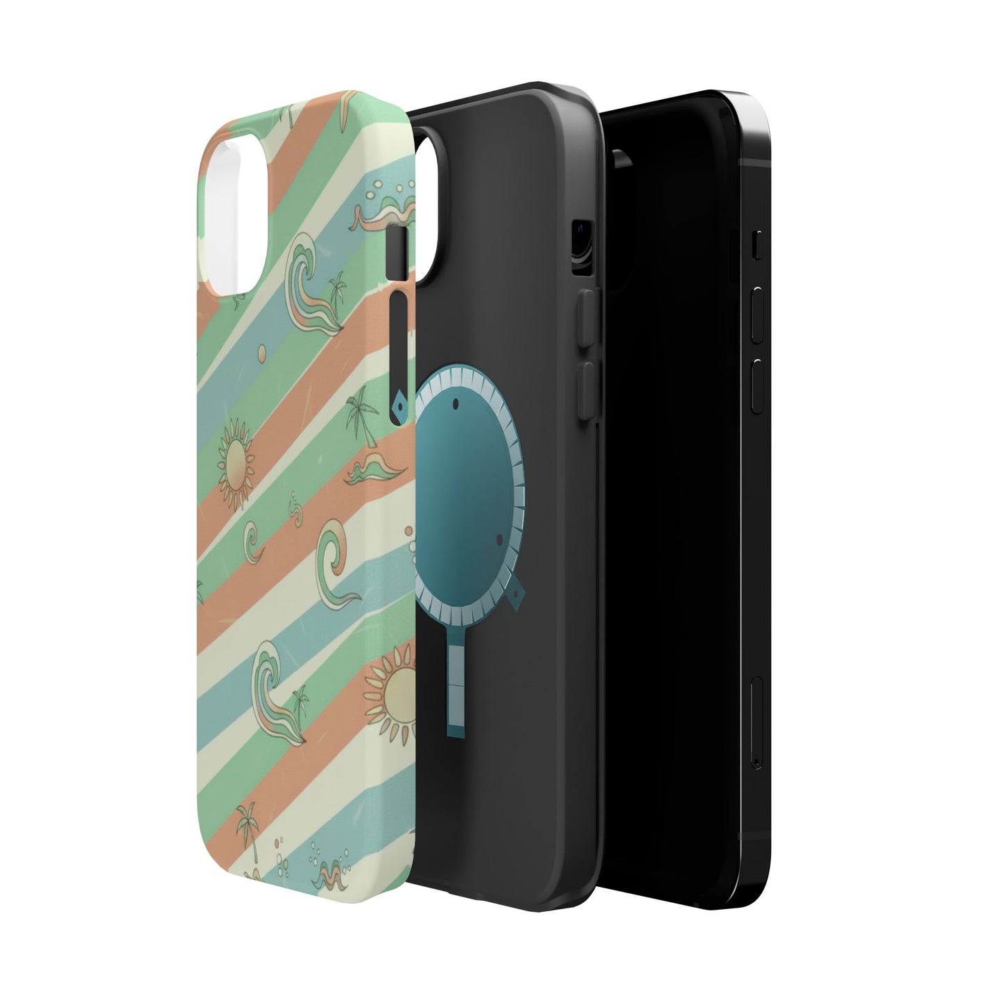 Magnetic Impact-Resistant Phone Case — Retro Surf Stripes