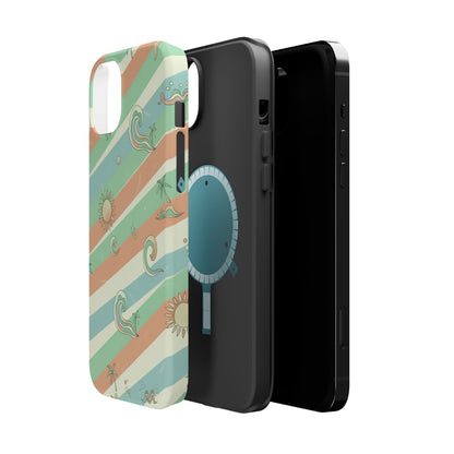Magnetic Impact-Resistant Phone Case — Retro Surf Stripes