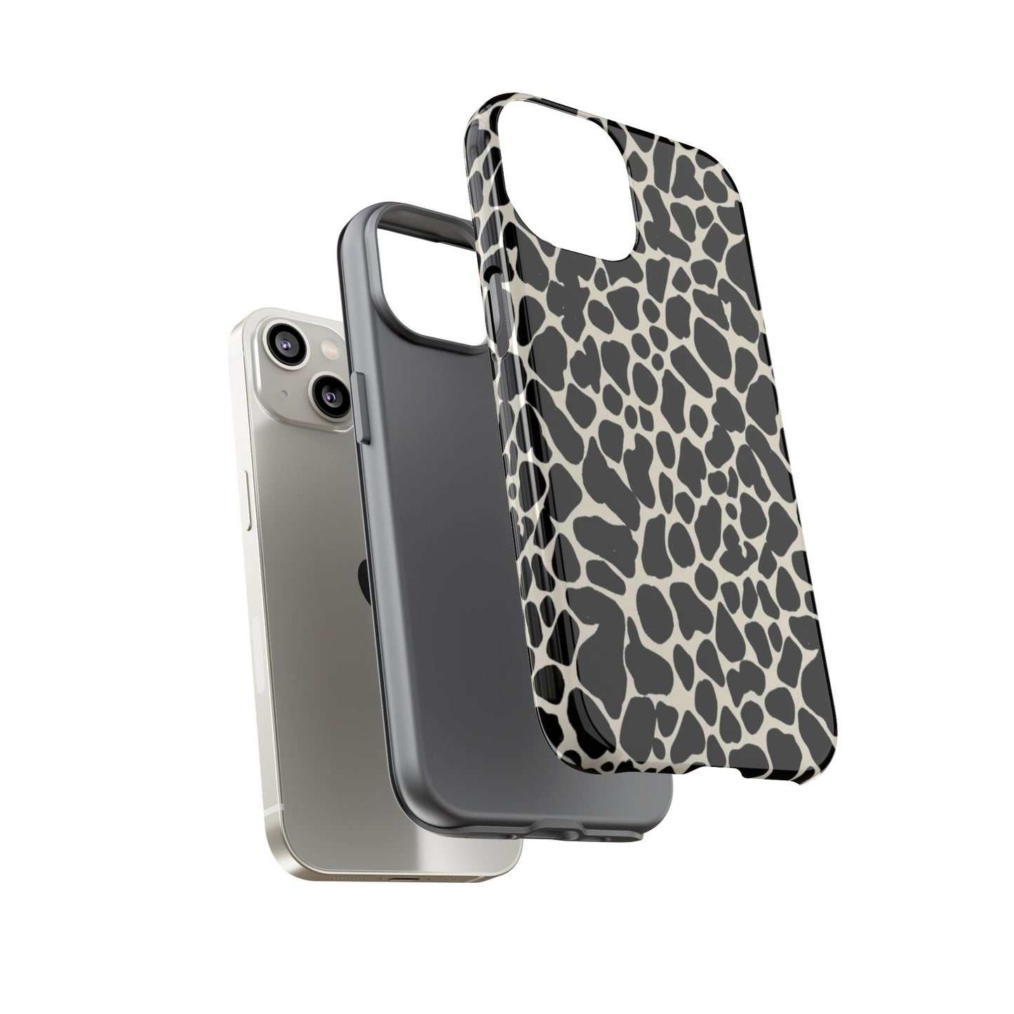 Black and White Cowhide Phone Case — Protective Tough Case