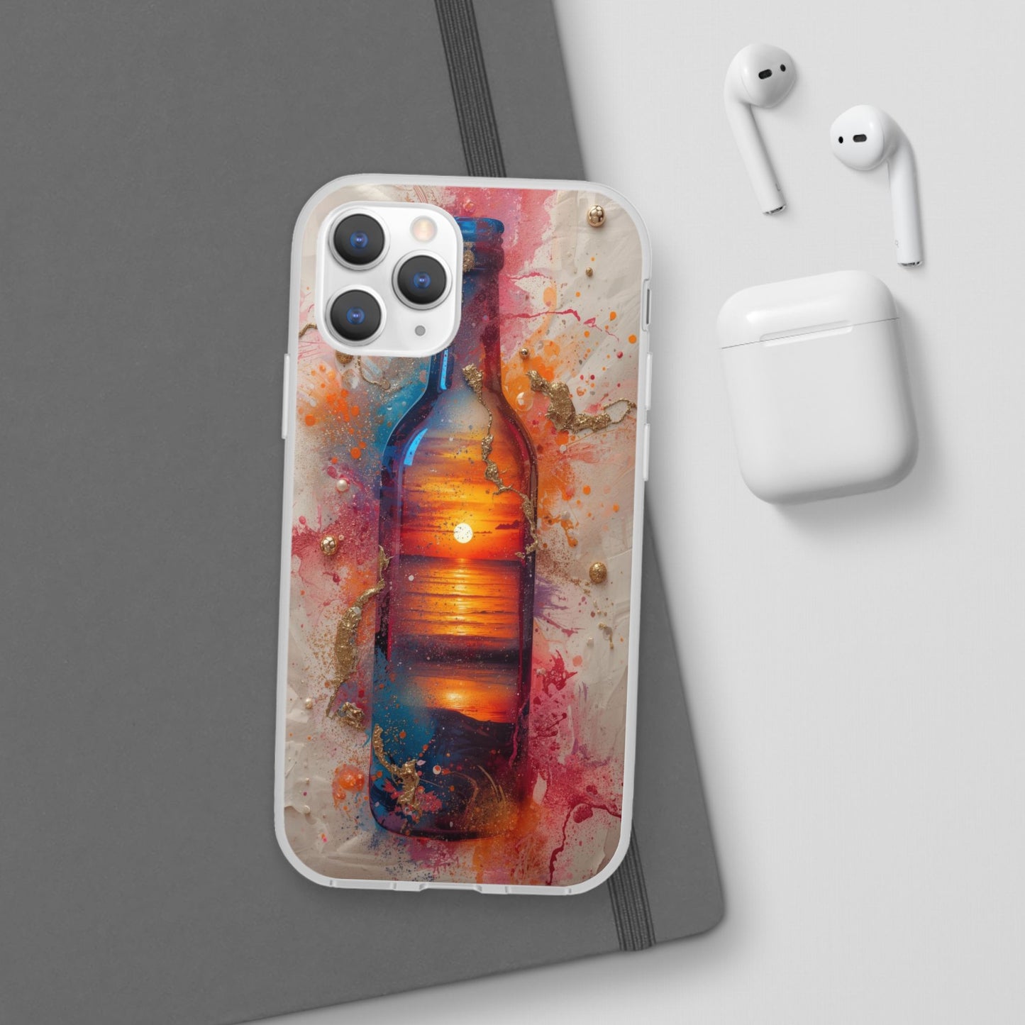 Copy of Floral Holographic Phone Case — Iridescent Leaves & Flowers Flexi Case