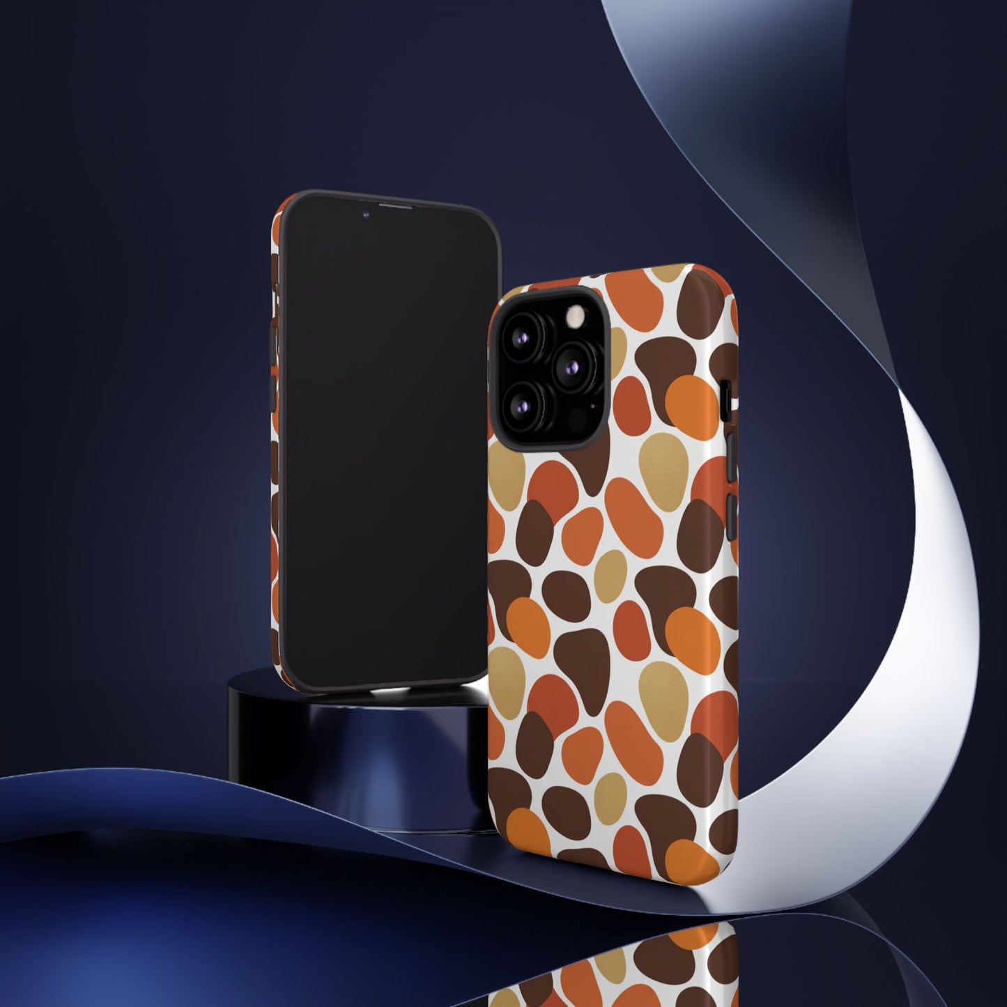 Phone Case — Retro Pebble Pattern in Warm Autumn Colors