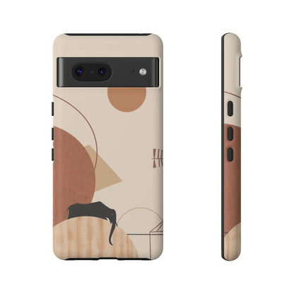 Abstract Earth Tones Phone Case — Minimal Geometric Design