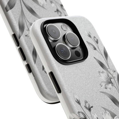 Floral Monochrome Phone Case — Elegant Black & White Lily Design