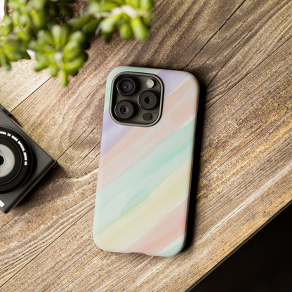 Pastel Watercolor Stripe Tough Phone Case