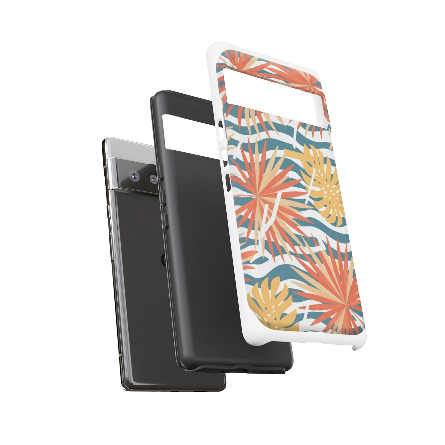 Tropical Palm Tough Phone Case – Retro Wave Floral Protective Cover