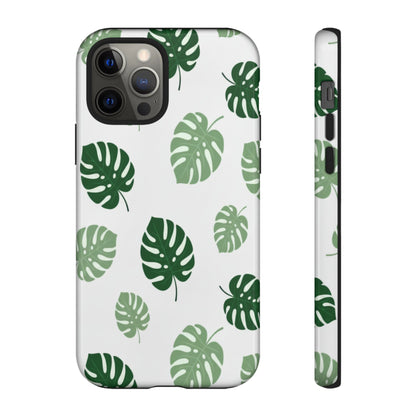 Monstera Leaf Phone Case — Tropical Green Pattern Tough Case