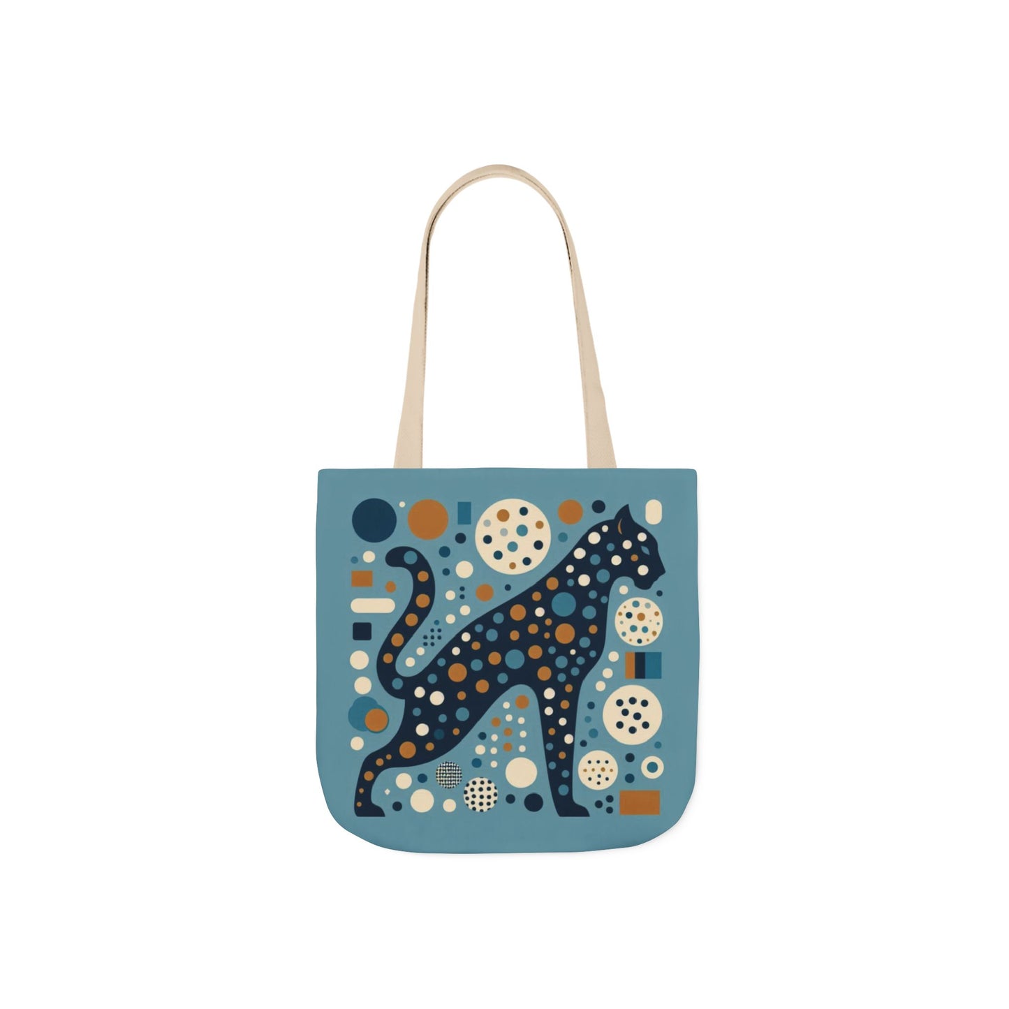 Leopard Canvas Tote — Retro Dot Pattern Eco Bag
