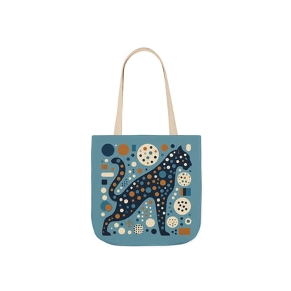 Leopard Canvas Tote — Retro Dot Pattern Eco Bag