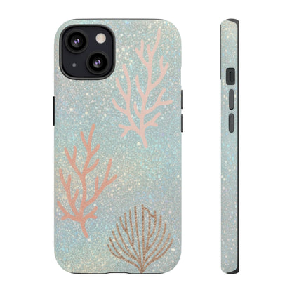 Seafoam Sparkle Phone Case – Coral & Seashell Tough Case