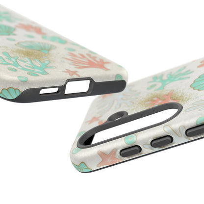 Seashell Coral Phone Case — Pastel Beach Shells Protective Tough Case