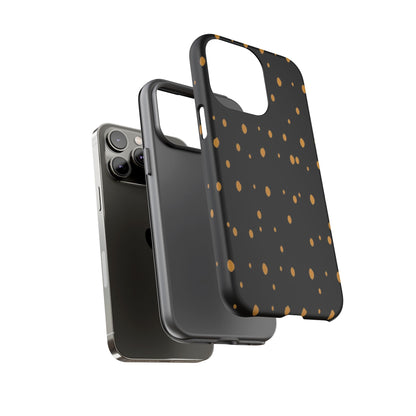 Black & Gold Dot Tough Phone Case — Protective Sparkle Pattern
