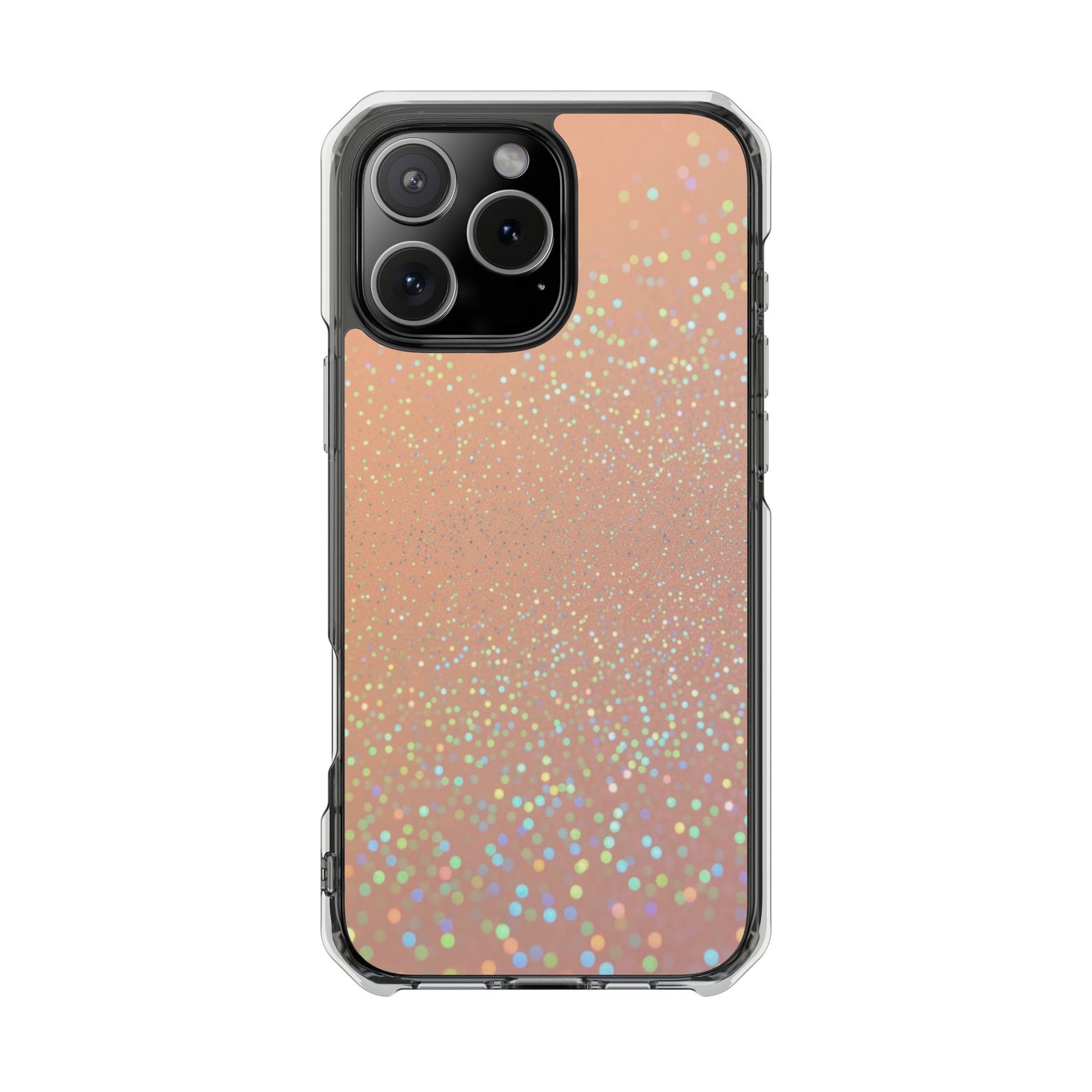 Holographic Rose Gold Glitter Clear Magnetic Phone Case