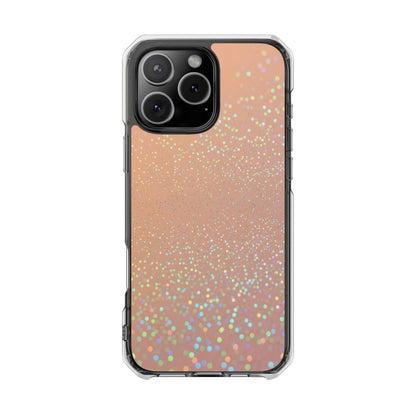 Holographic Rose Gold Glitter Clear Magnetic Phone Case