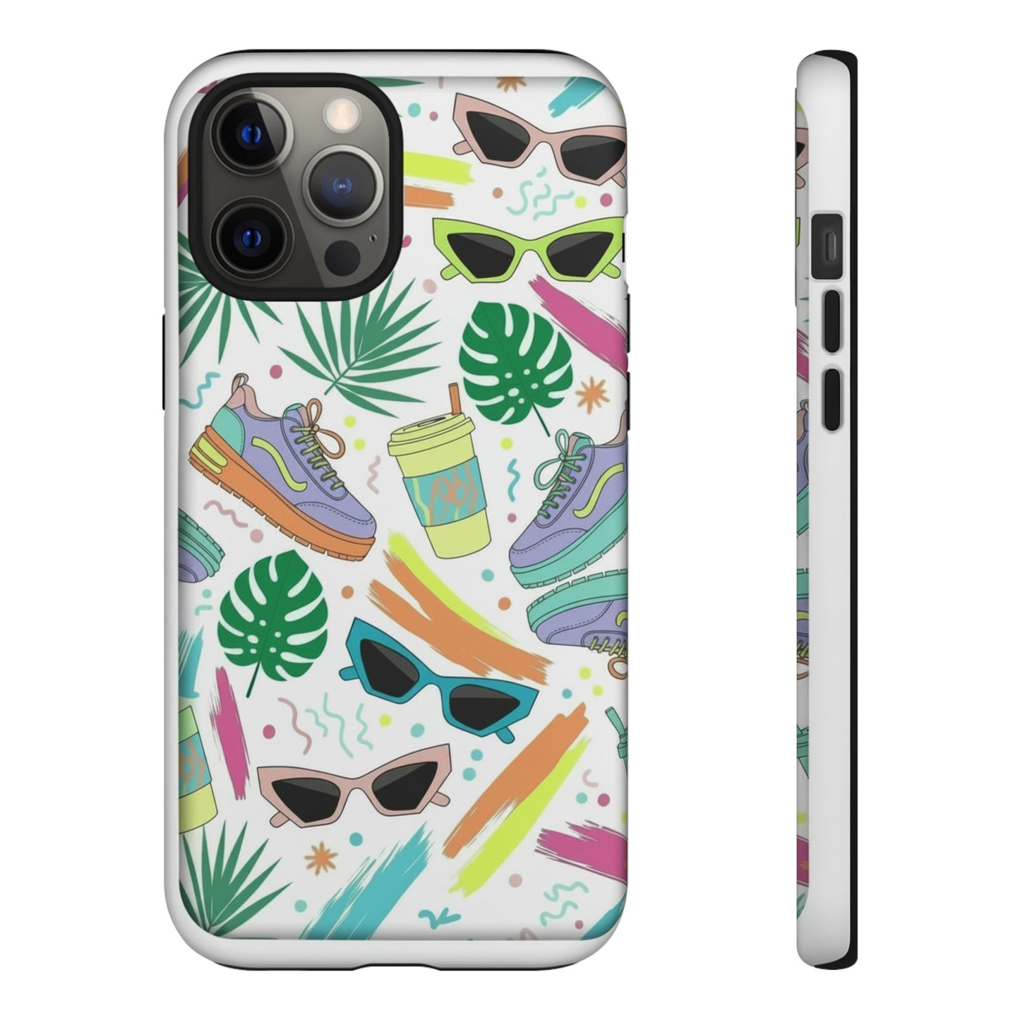 Tough Cases — Colorful Retro Sneakers & Sunglasses Phone Case
