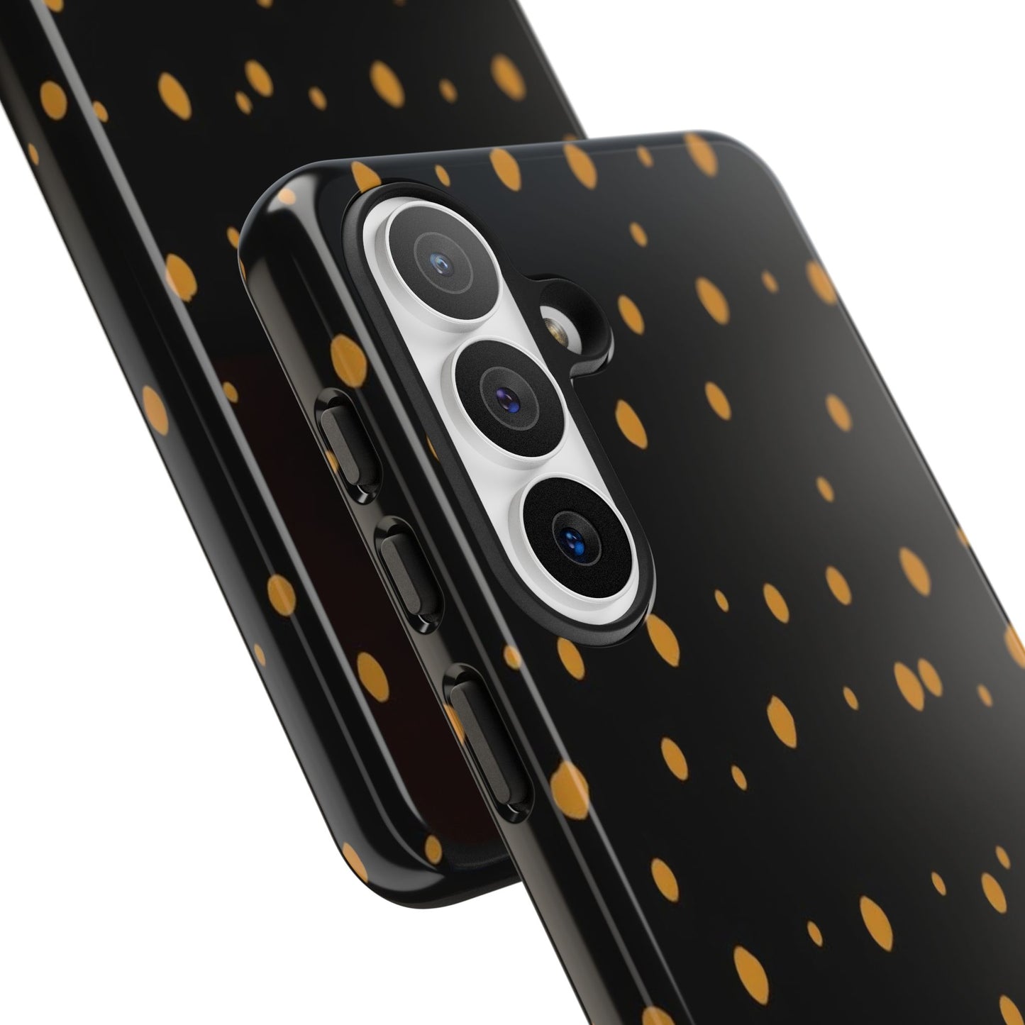 Black & Gold Dot Tough Phone Case — Protective Sparkle Pattern