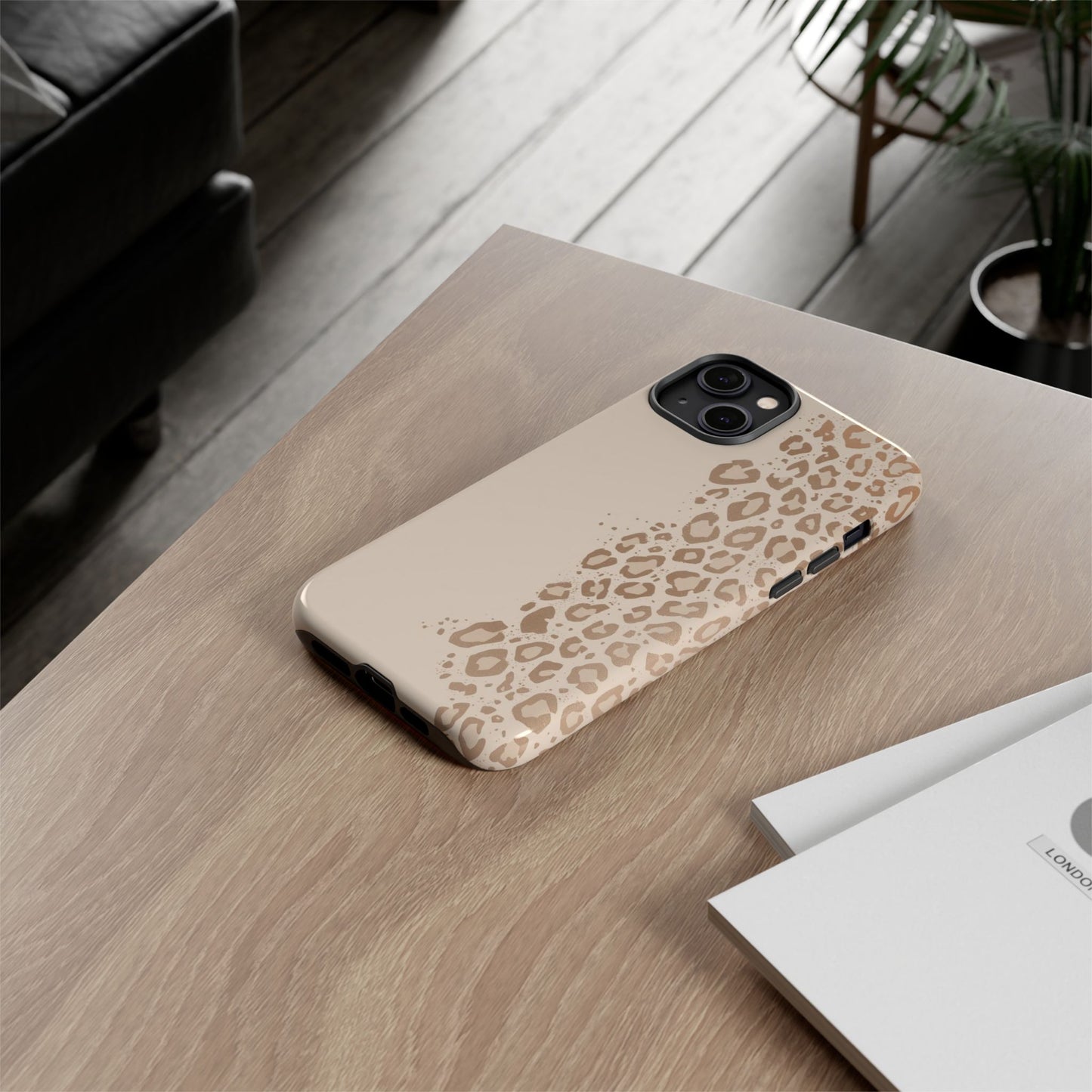 Phone Case – Beige Leopard Print Protective Cover