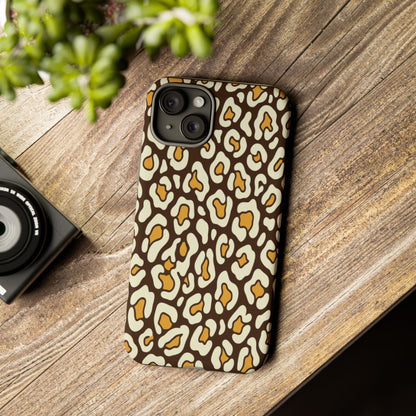 Leopard Print Tough Phone Case — Durable Protective iPhone Cover