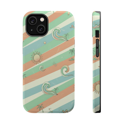 Magnetic Impact-Resistant Phone Case — Retro Surf Stripes
