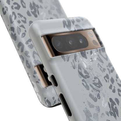 Gray Leopard Print Tough Phone Case