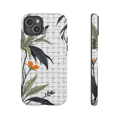 Floral Woven Tough Phone Case — Protective Botanical iPhone Cover