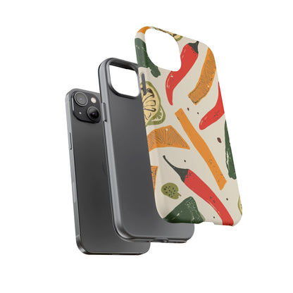 Spicy Peppers Phone Case – Colorful Chili, Lime & Citrus Pattern
