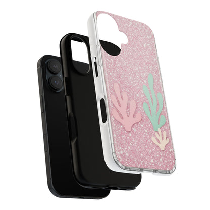 Pink Glitter Seaweed Tough Case - Sparkle Protective Phone Cover