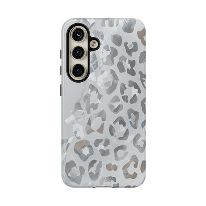 Silver Leopard Tough Phone Case