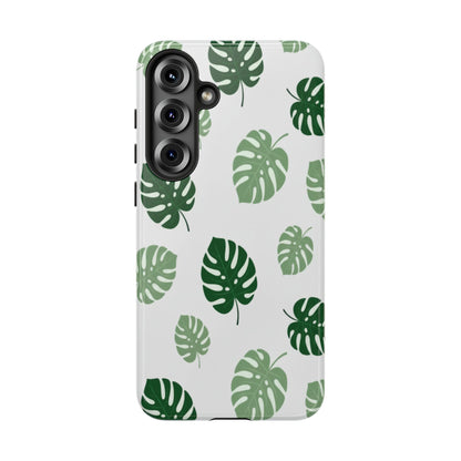 Monstera Leaf Phone Case — Tropical Green Pattern Tough Case