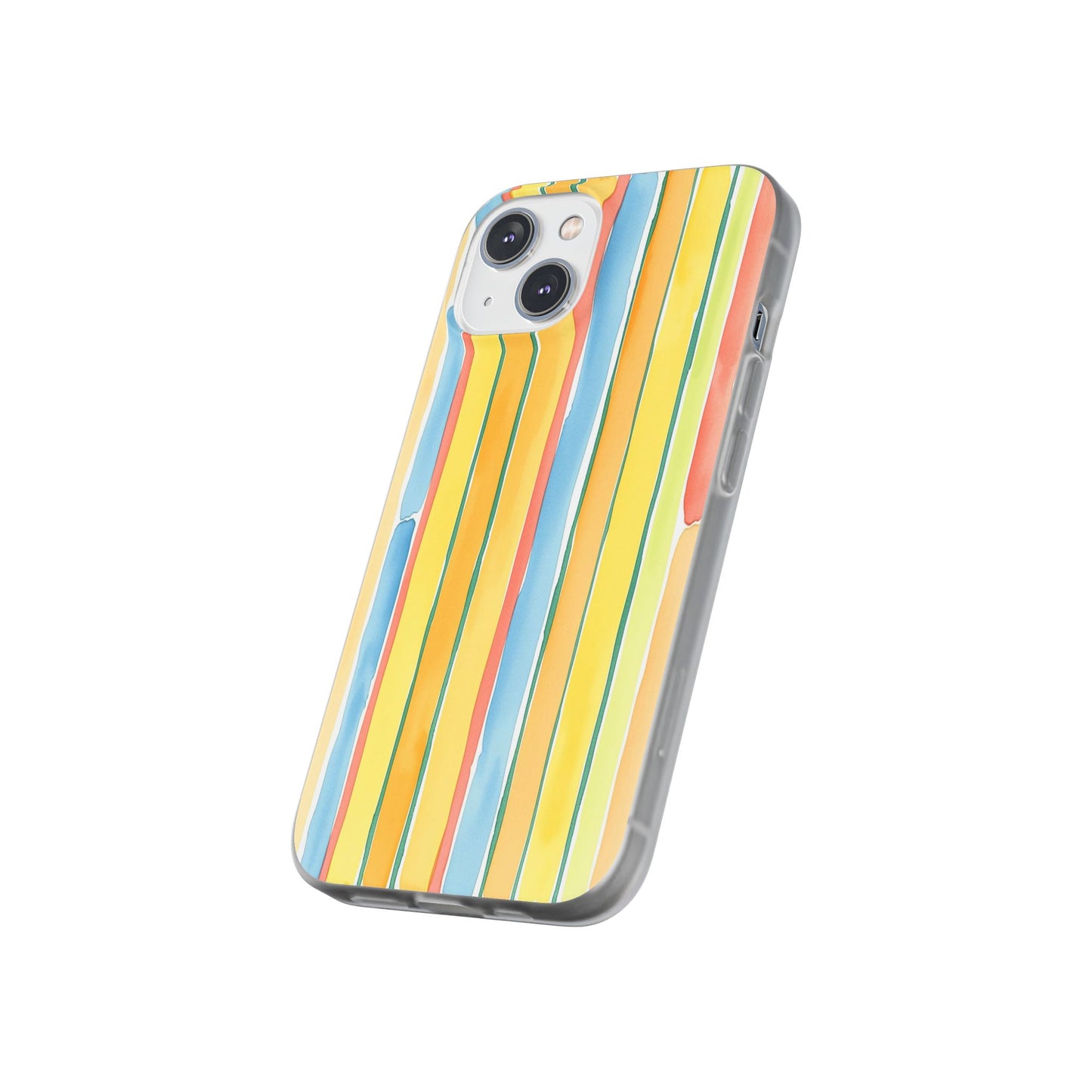 Watercolor Stripe Phone Case — Bright Pastel Vertical Stripes Protective Flexi Case