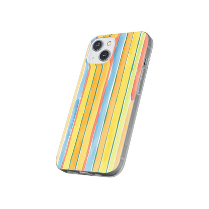 Watercolor Stripe Phone Case — Bright Pastel Vertical Stripes Protective Flexi Case
