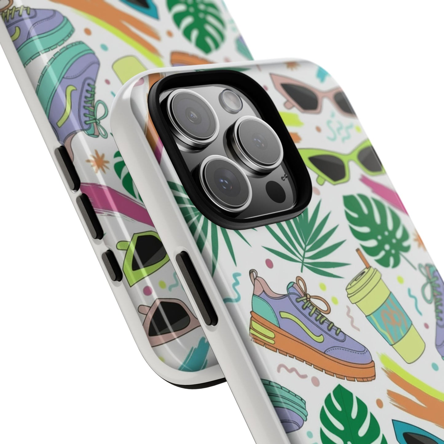 Tough Cases — Colorful Retro Sneakers & Sunglasses Phone Case