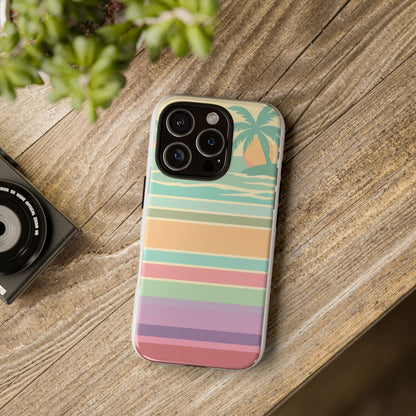Tough Case — Retro Pastel Sunset Palm Tree Phone Case