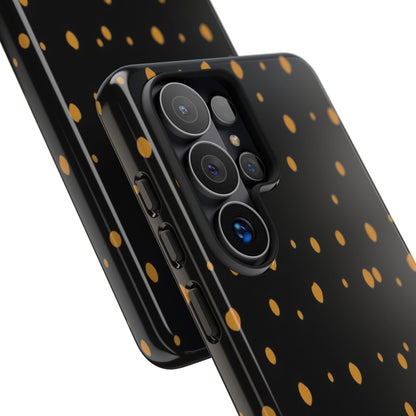 Black & Gold Dot Tough Phone Case — Protective Sparkle Pattern