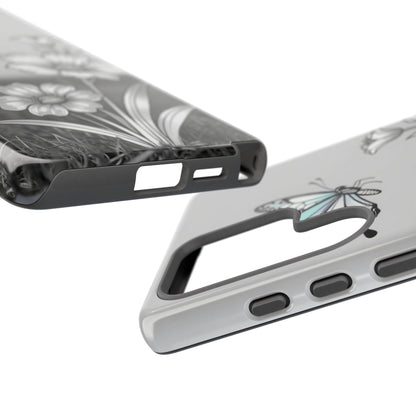 Butterfly & Wildflower Tough Phone Case — Durable Floral Phone Cover