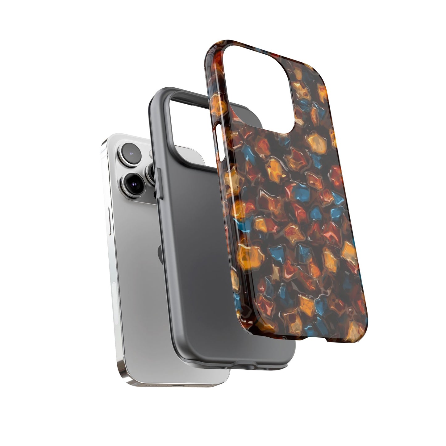 Phone Case - Amber Tortoiseshell Mosaic Protective Cover