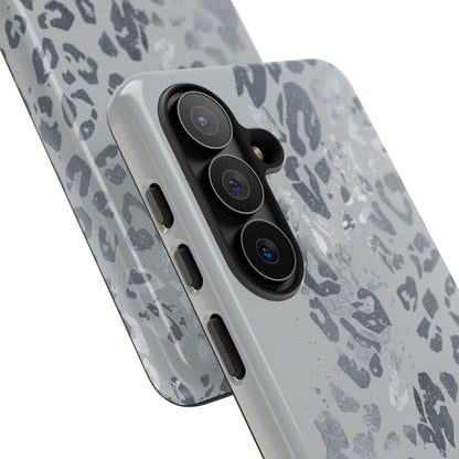 Gray Leopard Print Tough Phone Case